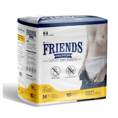 Friends Pullup Pant Style Adult Diapers - M-l - 10's pack