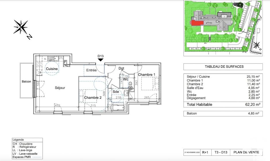 Vente appartement 3 pièces 62 m² à Gonneville-sur-Honfleur (14600), 299 000 €