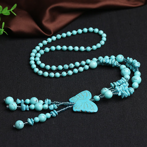Title 2, Retro Turquoise Necklace Long Plate A Stylish N...