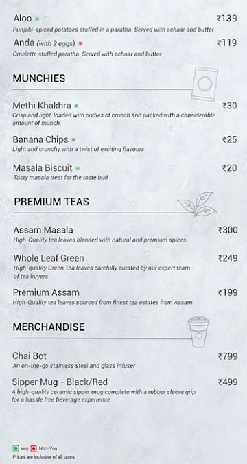 Chai Point menu 