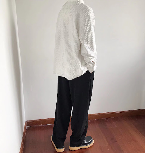 Title 10, Japanese Hemp Pattern Shirt Mens Long Sleeve A...