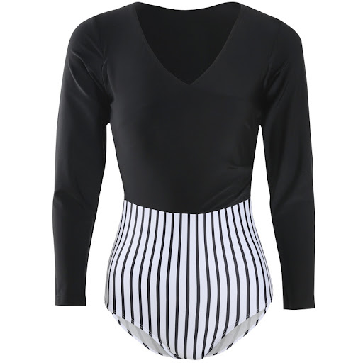 Title 2, Sexy black underwire long-sleeved one piece swi...