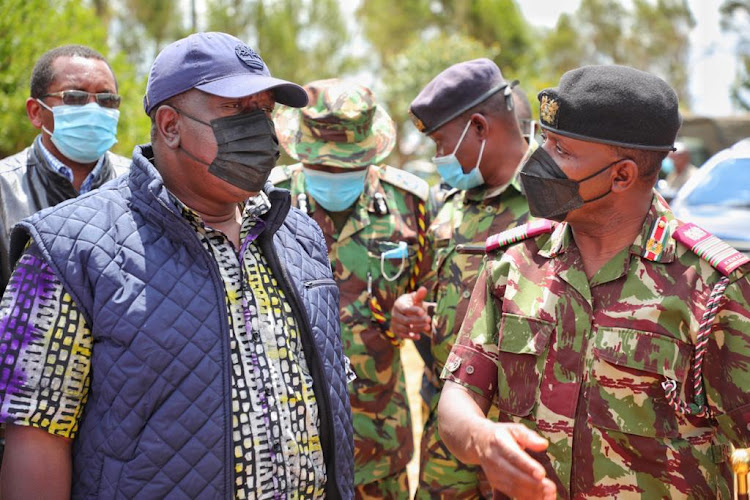 Interior Cabinet Secretary Fred Matiang’i in Laikipia.