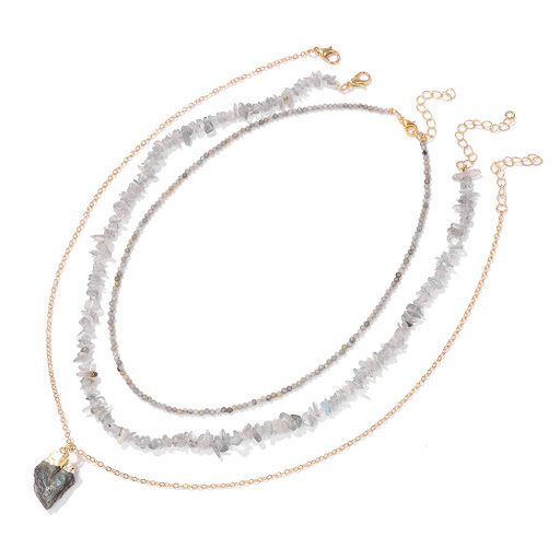 Title 5, Natural Stone Bead Necklace Retro Style, a time...