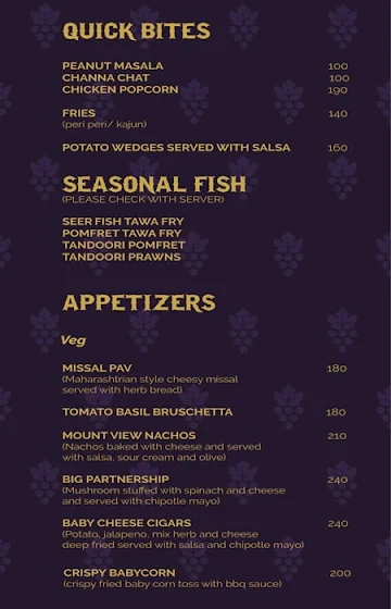 Le Grapes Restobar menu 