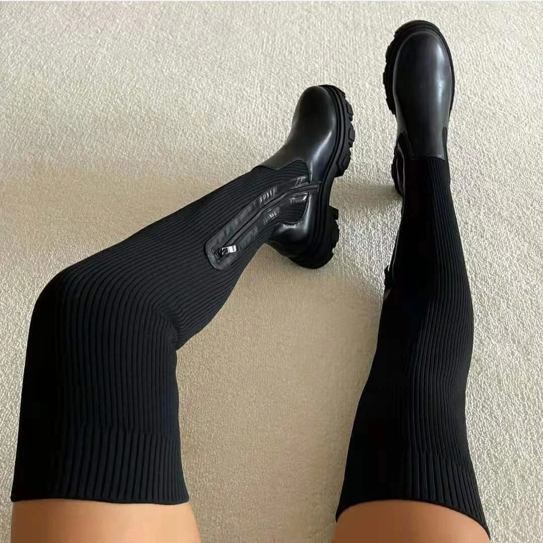 Title 4, Botas femininas over-the-knee de outono e inver...