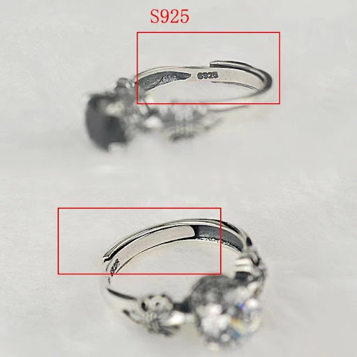 Title 3, 925 Thai Silver Crown Black Agate Diamond Ring....