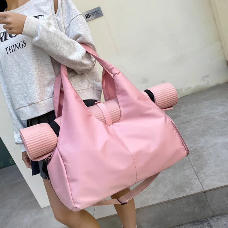 Sac de Yoga Femme Sport Fitness Grande Capacité Séparation Sec/Humide pour Voyager et Transporter Tapis de Yoga
