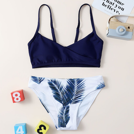 Title 3, Leaf Print Split Fashion Swimwear for Children,...