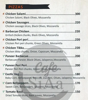 Cafe SiAa menu 