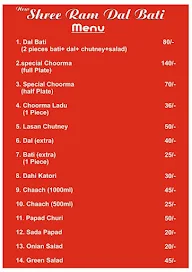 New Shree Ram Dal Bati And Special Churma menu 1