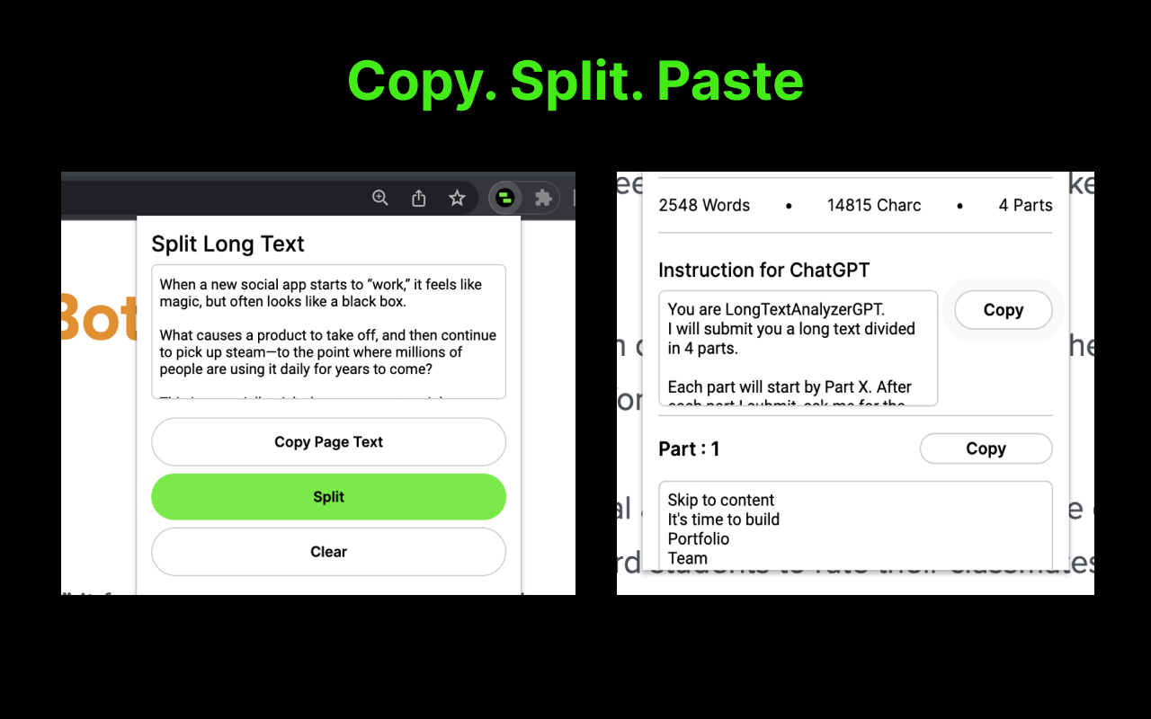 Split Long Text for Chat GPT Preview image 3