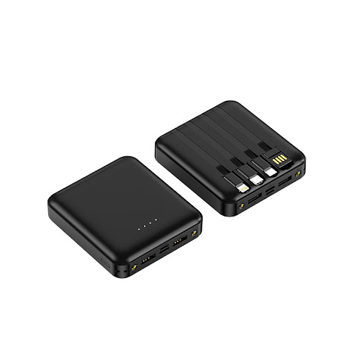 Title 11, Compact and portable power bank with built-in c...