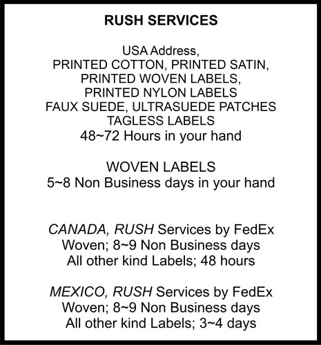 Fast Clothing Labels For Rush