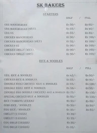 S.K. Bakers menu 1