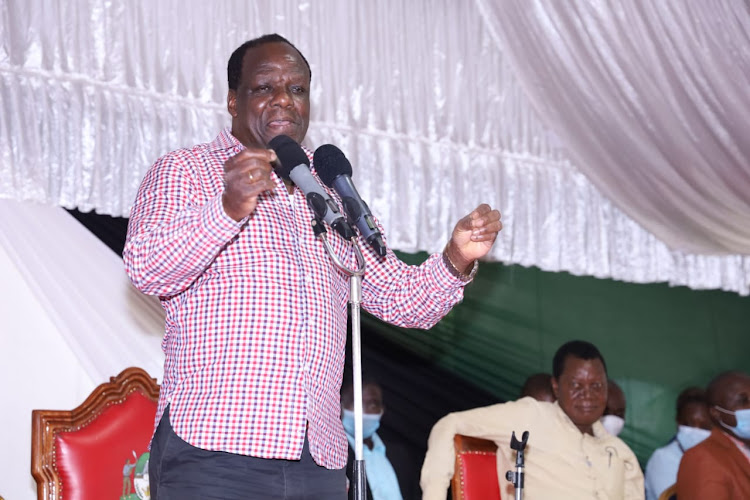 Kakamega Governor Wycliffe Oparanya during a public participation in Malava subcounty on Friday