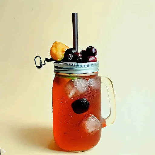 Chikoo Berry Iced Tea [450 Ml, Mason Jar]