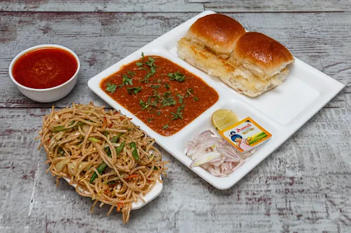 Pav Bhaji + Veg Noodles