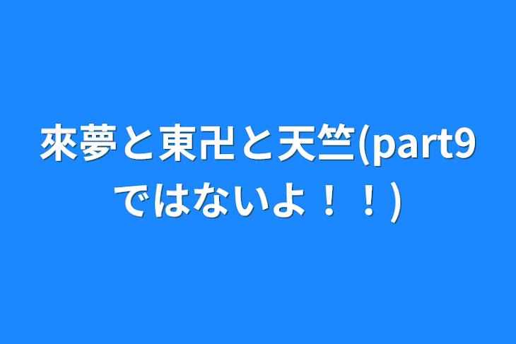 「來夢と東卍と天竺(part9ではないよ！！)」のメインビジュアル