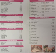 Oye Cakes menu 2