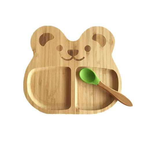 Title 4, Baby Suction Cup Bamboo Bowl Cartoon Childrens...