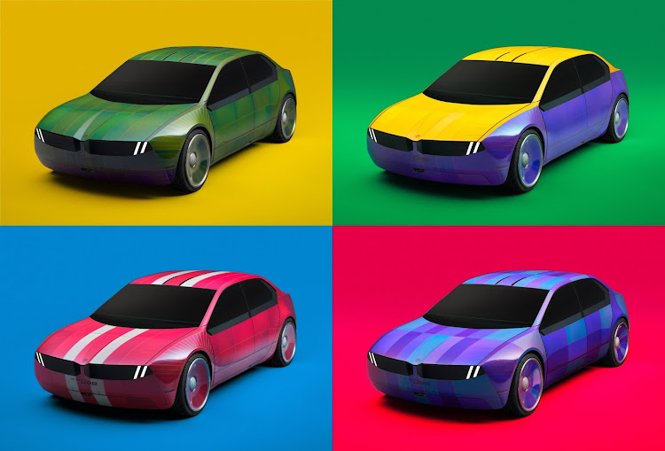 The BMW i Vision Dee is able to change its exterior colour to one of 32 hues using ‘E Ink’. Picture: SUPPLIED