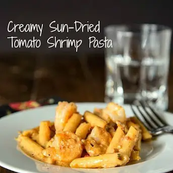 Shrimp Pasta in Garlic Tomato Cream Sauce - Carlsbad Cravings