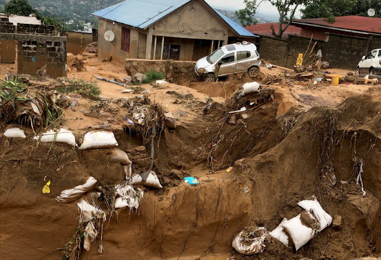 An area damaged by heavy rain and landslides, on the outskirts of Kinshasa, the Democratic Republic of the Congo, December 13 2022. Picture: JUDE DIBAWA/REUTERS