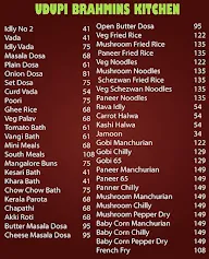 Udupi Brahmins Kitchen menu 3