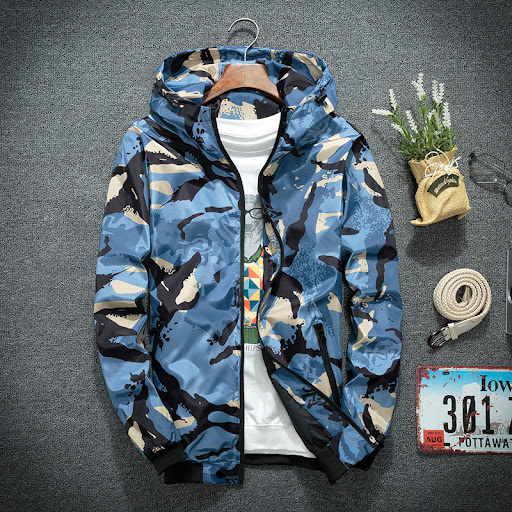 Title 3, Mens Casual Camouflage Jacket Hoodie Street Cl...