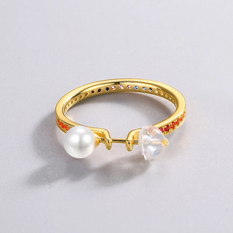 Title 5, Nieuwe S925 zilveren parel ronde ring oorbellen...