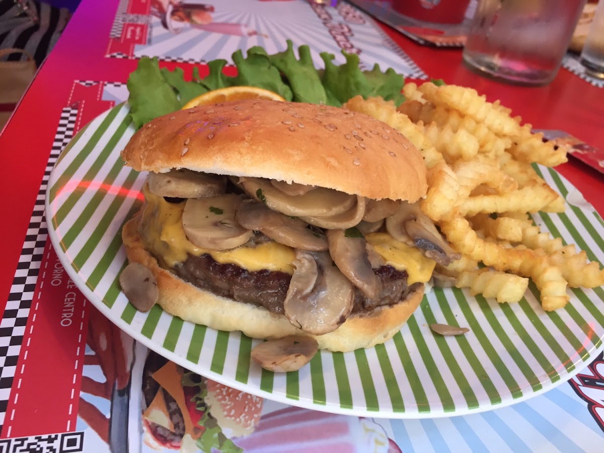 Gf mushroom burger-- so yummy (2nd time going back)