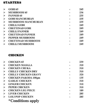 Midnight Biryani menu 