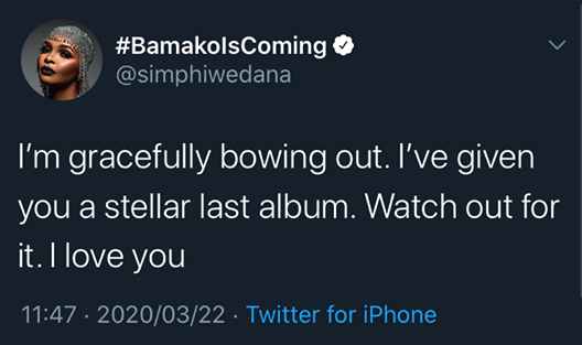 Simphiwe Dana has been in deep thoughts about her music career.