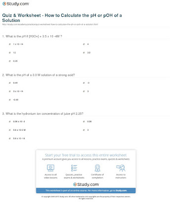 Ph Scale And Ph Calculations Homework Answers