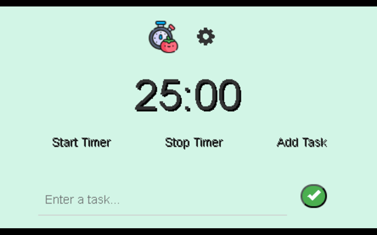 Pomodoro Task Manager Chrome Extension Image 1