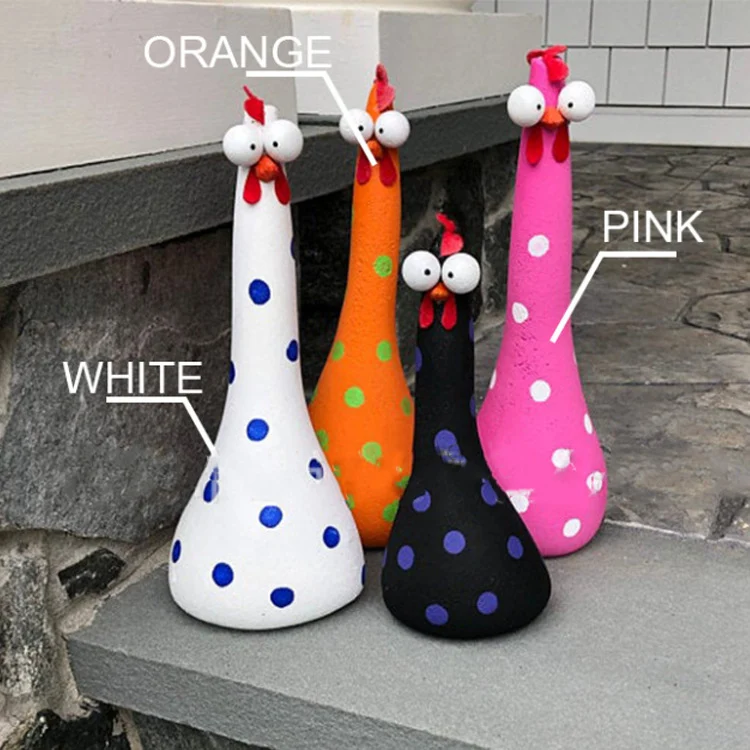 Decoración de jardín con gallinas y gallos, estatuas de aves para césped. Adornos para patio trasero, interior y exterior. Estatuas de borde y asiento.