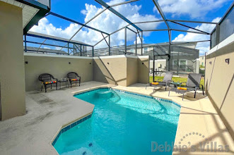 Secluded splash pool at this Kissimmee vacation home