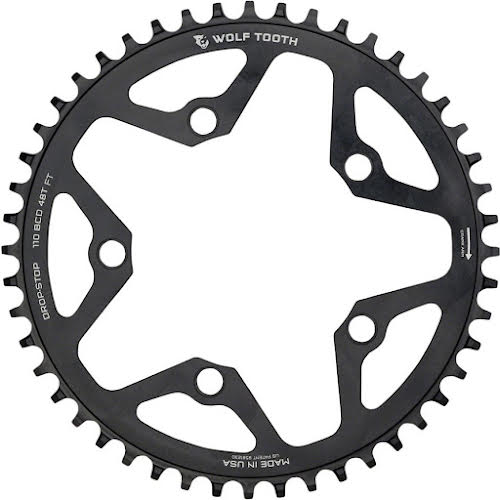 Wolf Tooth 110 BCD Cyclocross and Road Chainring - 110 BCD, 5-Bolt, Drop-Stop, 10/11/12-Speed Eagle and Flattop