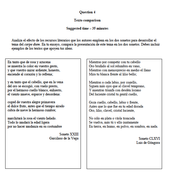 Quiz de recursos literarios para AP Spanish Literature / Literary devices  quiz