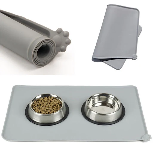 Silicone Waterproof Pet Mat For Dog Cat Pet Food Pad Pet Bowl Drinking Mat Dog Feeding Placemat Portable Outdoor Feeding