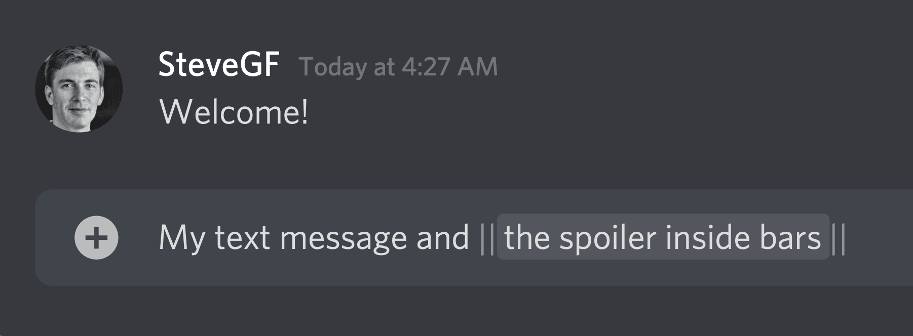 bars in a message in Discord