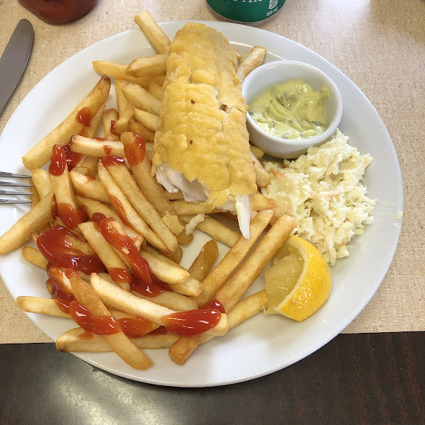 Gluten-Free Fish & Chips at Red Roof Restaurant