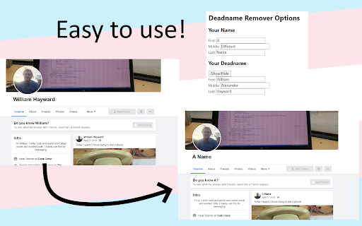 Deadname Remover chrome extension