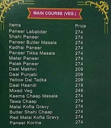 Kadak Singh Da Dhaba menu 