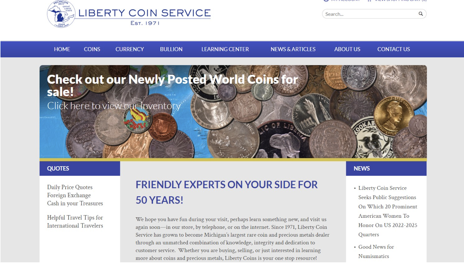 Liberty Coin Service  website 