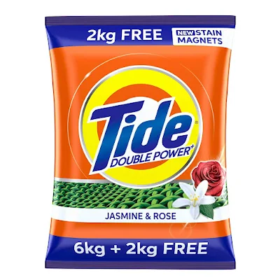 Tide Plus Double Power Detergent Washing Powder Jasmine & Rose - 8 kg