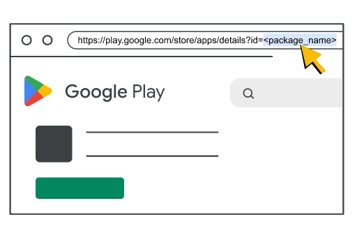 앱 페이지의 Google Play URL