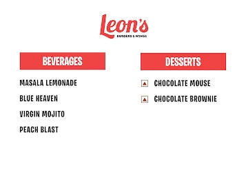 Leon's Burgers & Wings menu 