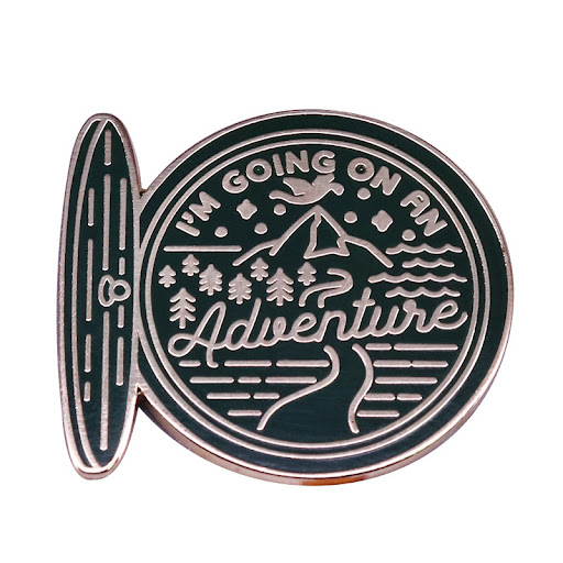 Title 2, Modern "Im Going To Adventure" Brooch. A bold ...